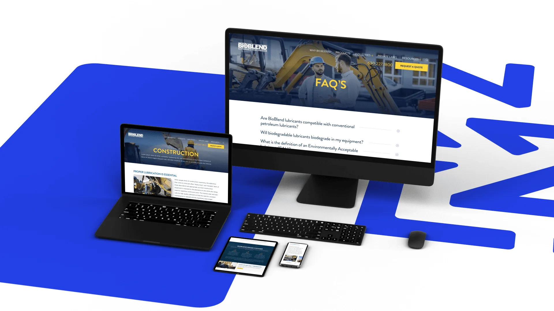 Bioblend responsive device mockup