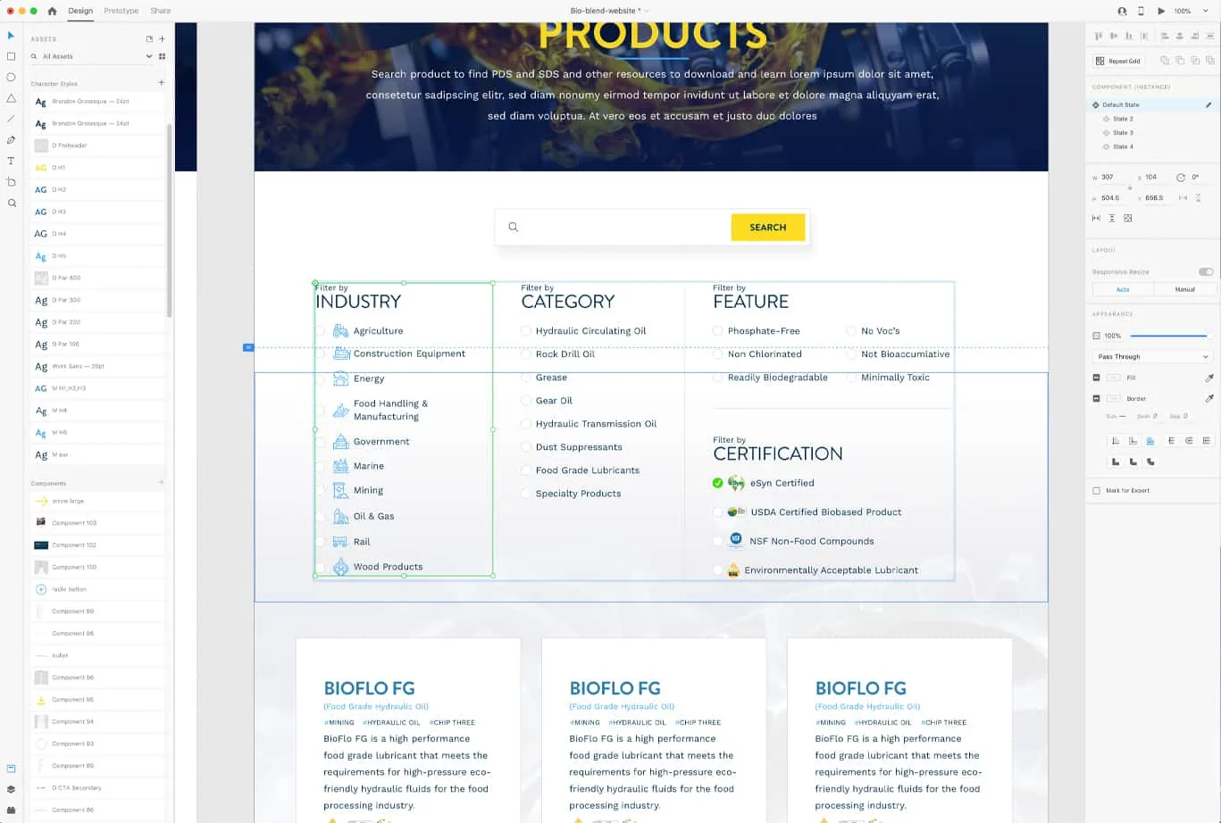 Bioblend component state examples