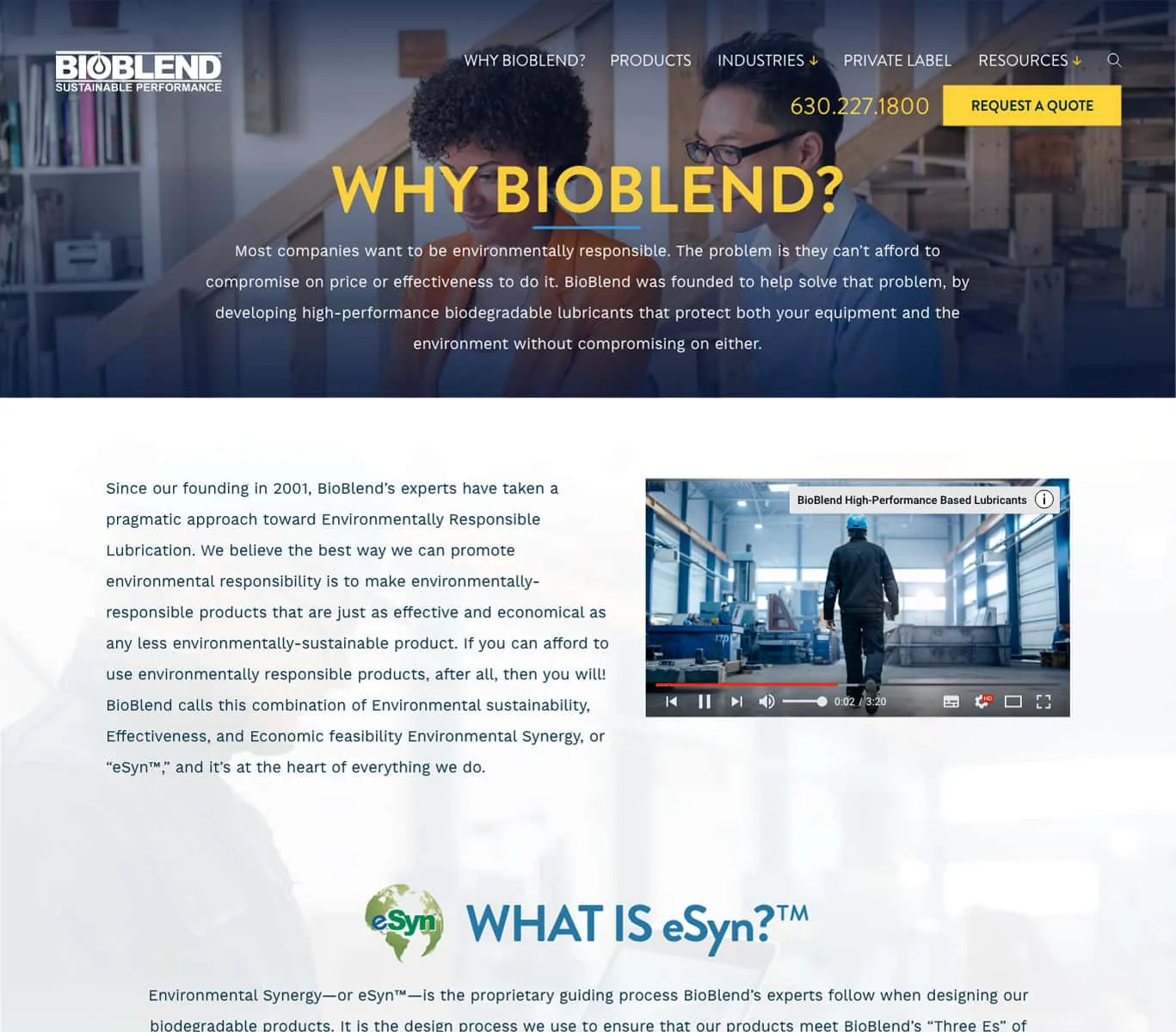 Bioblend internal page design