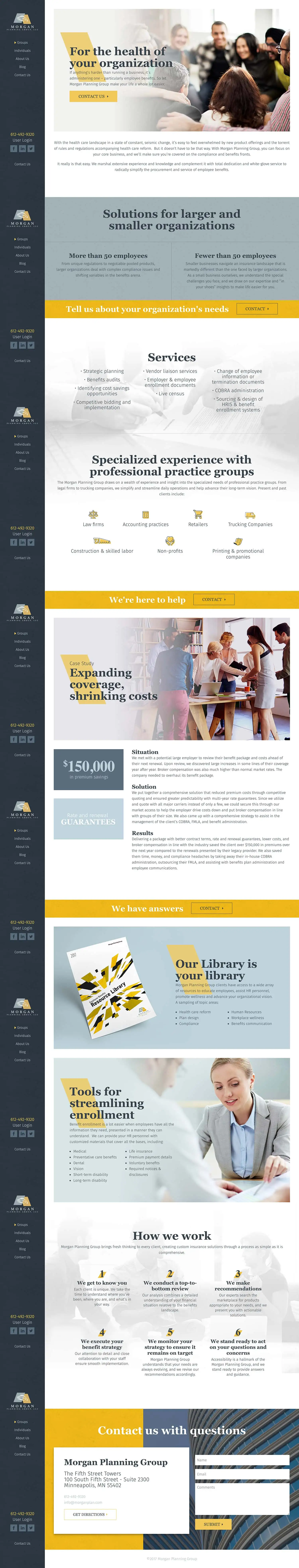 Morgan Planning Group homepage design