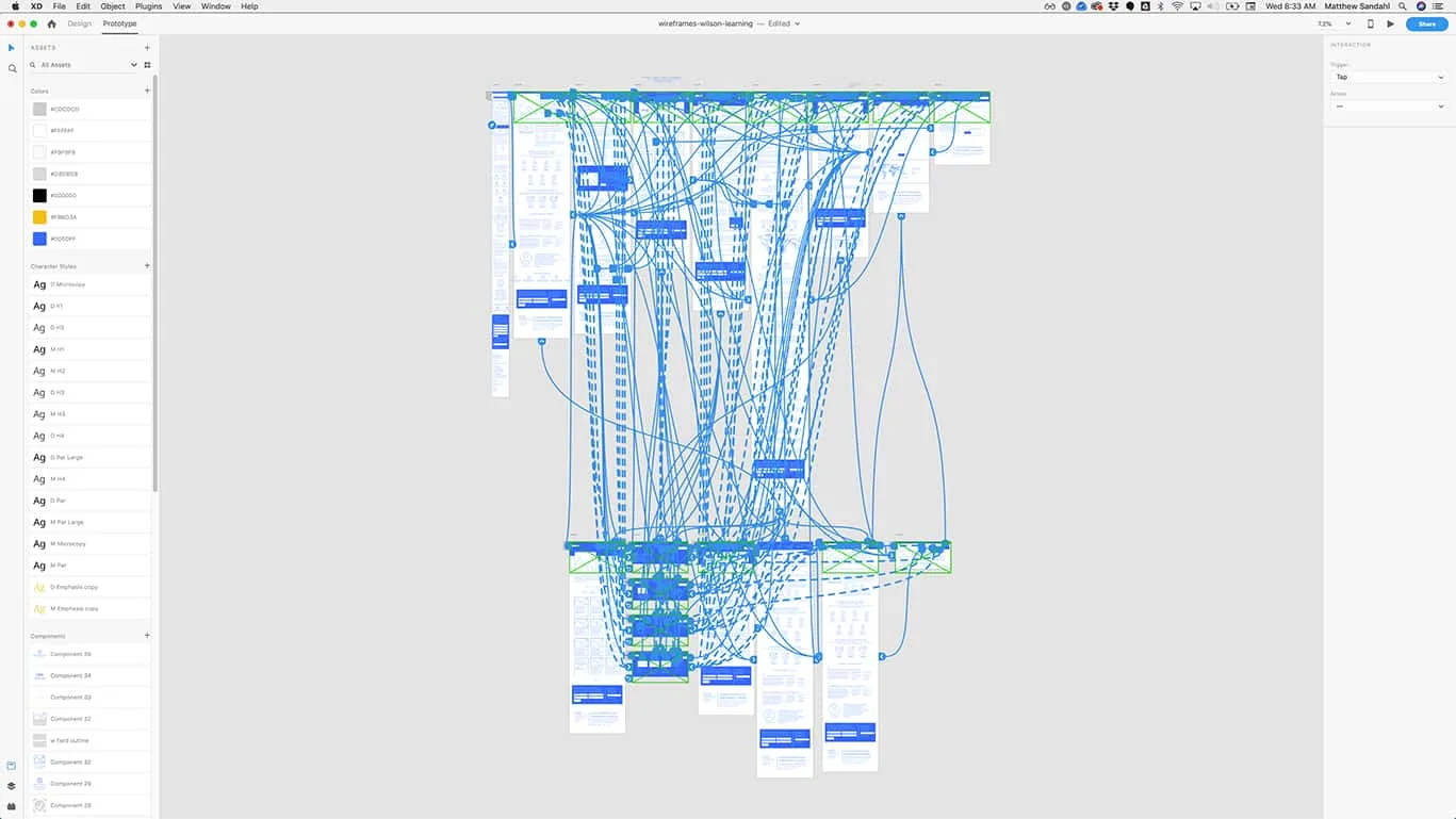 Wilson Learning high fidelity wireframes